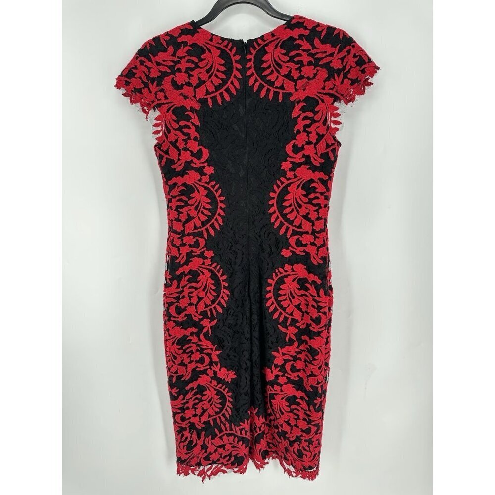 Tadashi Shoji Mandarin Lace Overlay Dress Women’s 6 Read - Picture 5 of 7